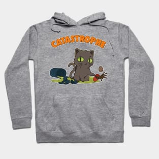 Cute Funny Catastrophe Kitten Spilling Drinks Cat Hoodie